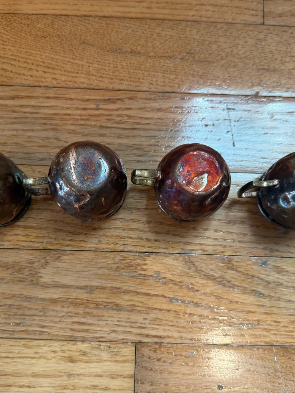 Set of 4 Copper Moscow Mule Mugs with Hammered Finish shot glasses